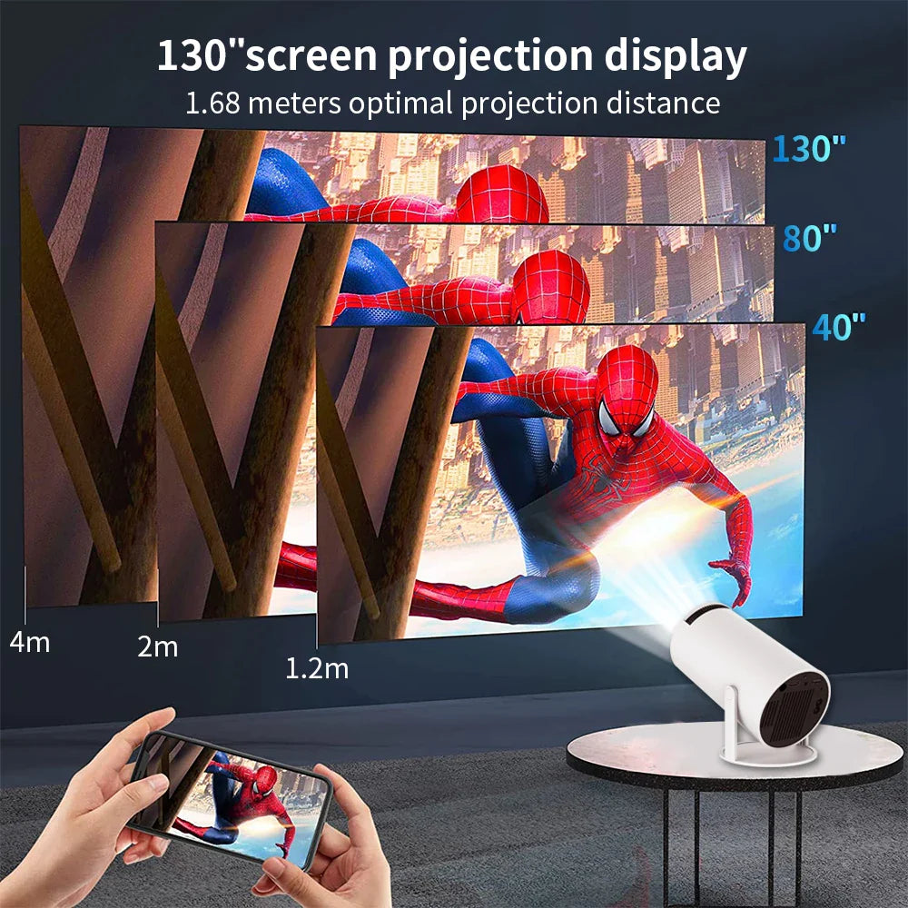 130" screen display for home cinema projector