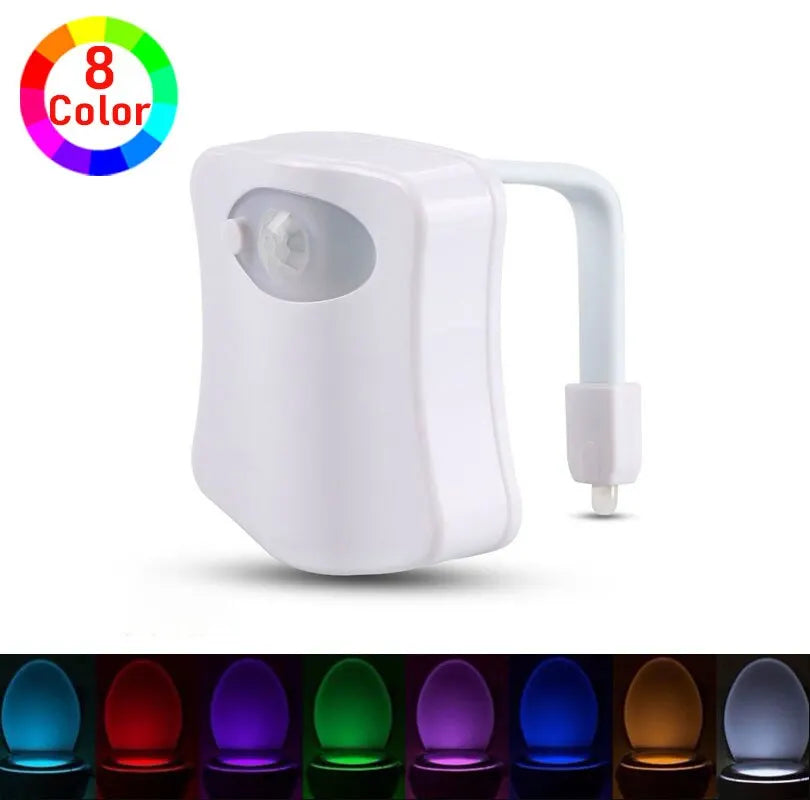 Toilet sensor night light with 8 colour modes