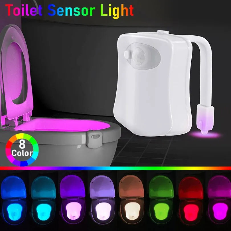 LED toilet night light with 8 colours