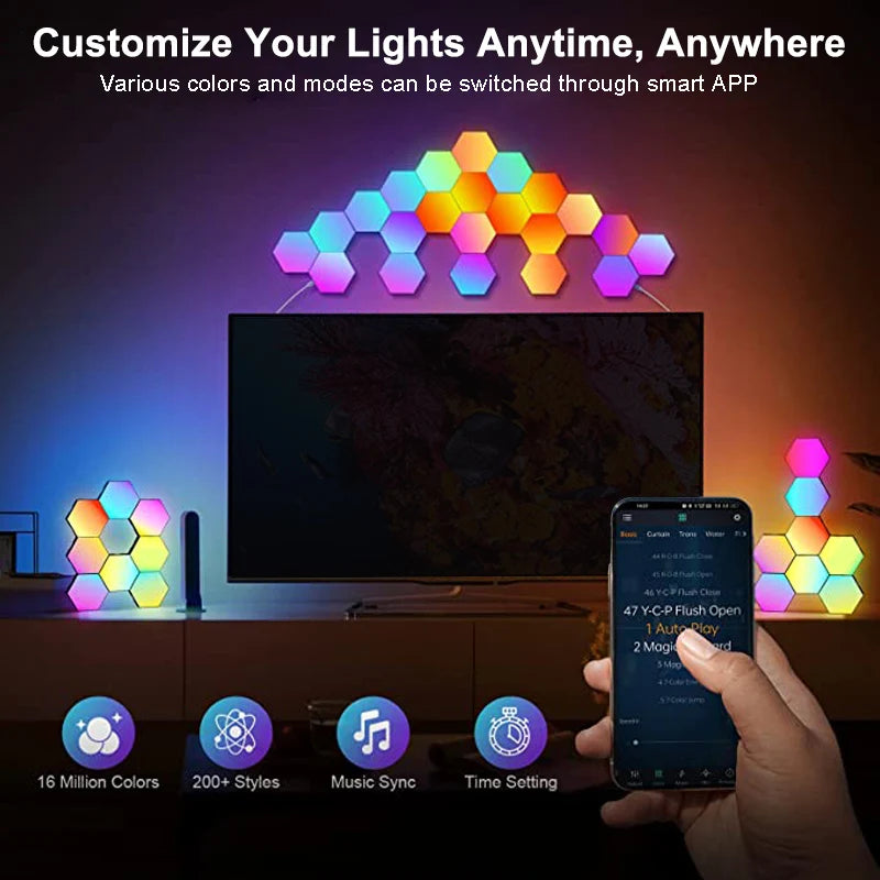 Buy LED RGB hexagon wall lights online