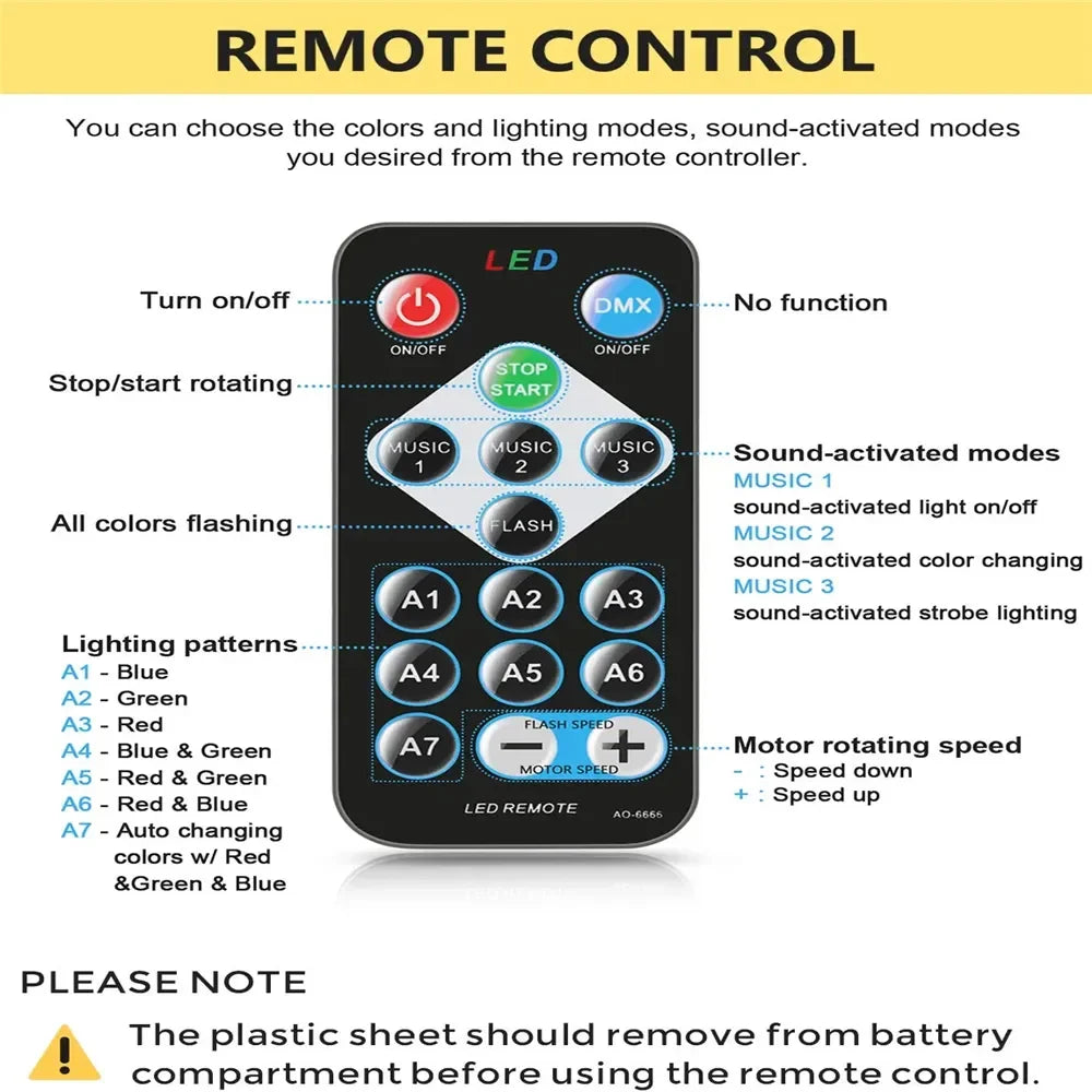 LED disco projector remote