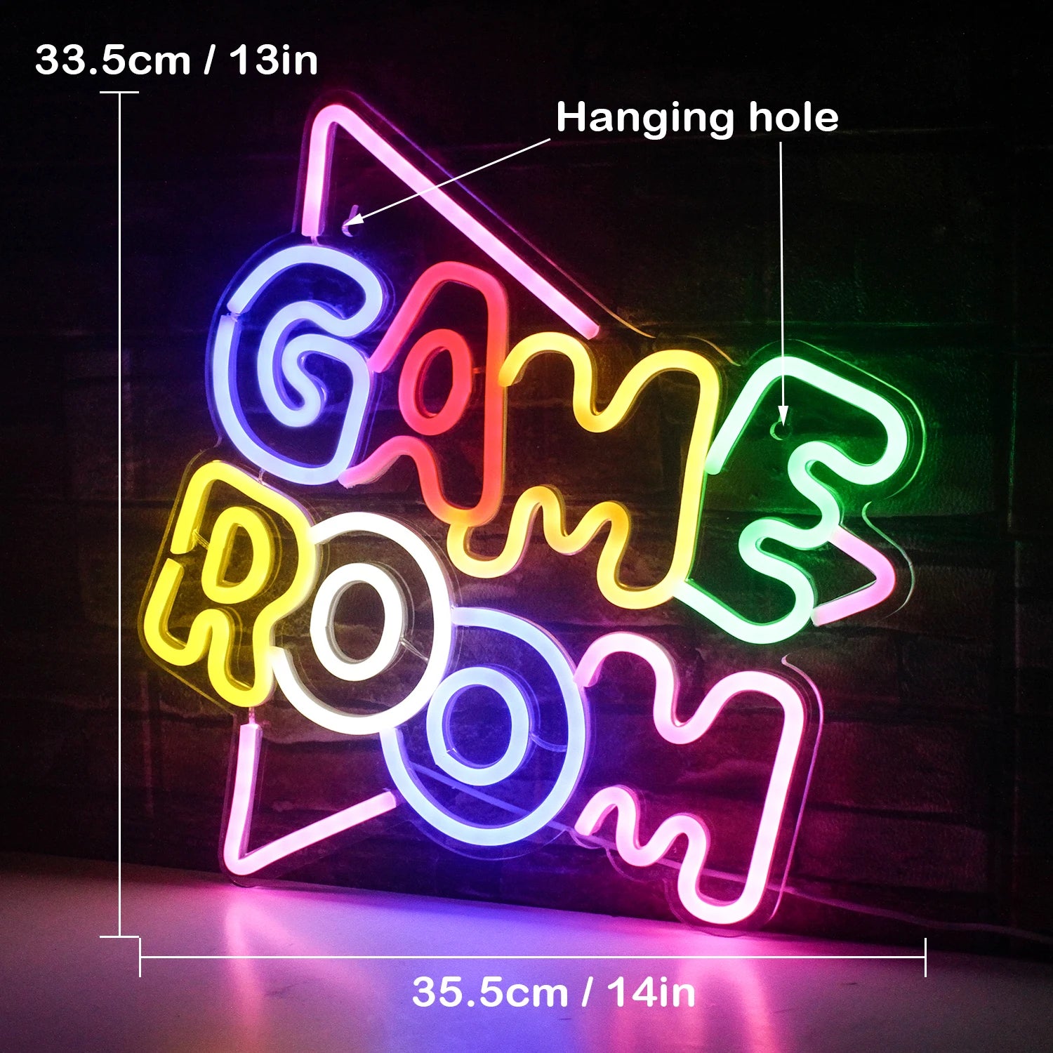 LED neon game sign measurements