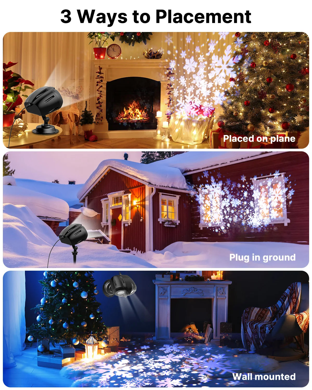 How to use LED snowfall projectors