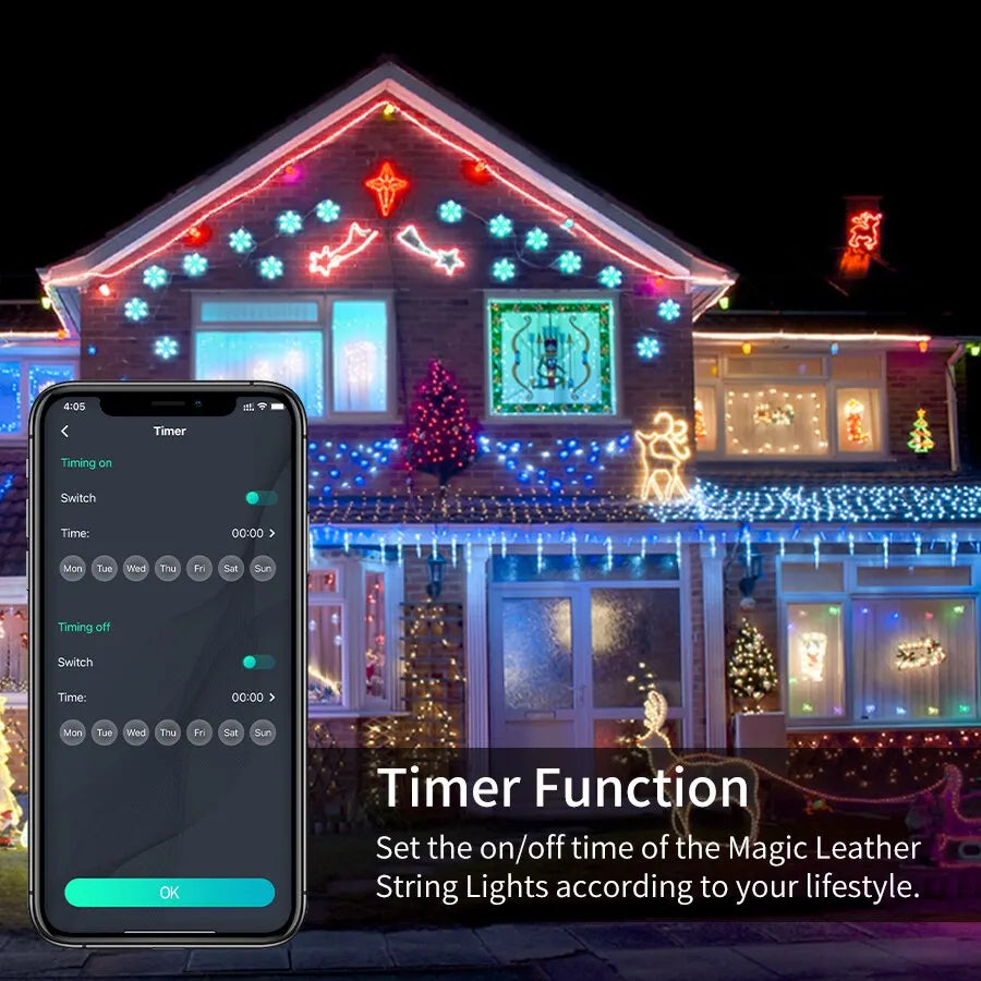 Timer function for APP controlled LED lights