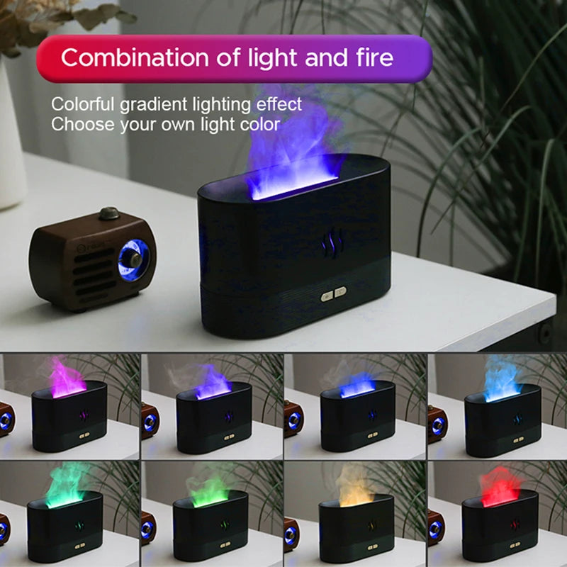 Buy colourful LED flame humidifier and diffuser online