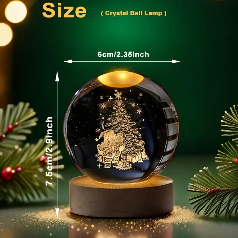 The size of a crystal ball night light