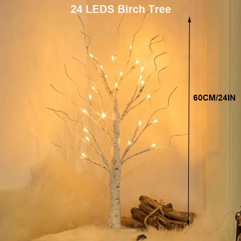 Mini birch tree table lamp hight