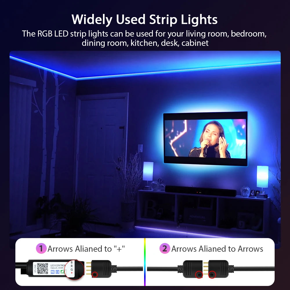 RGB LED strip lights for bedroom