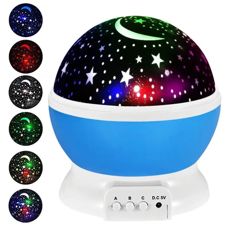 Colour options for starry projector night light