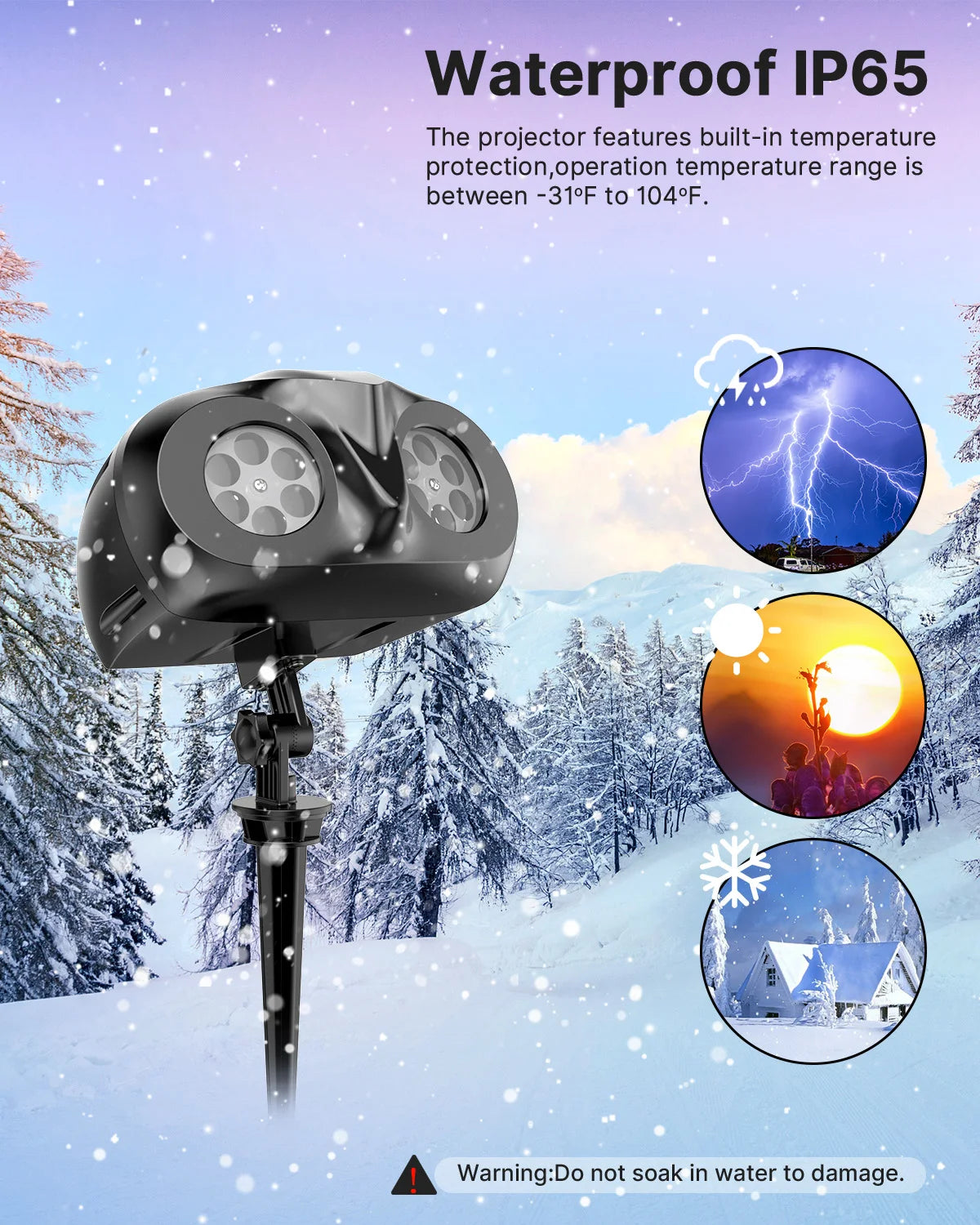 Buy waterproof snowfall LED projector